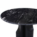 Kinton Natural Marble Top/ Black Mercana Round Dining Table - Ornate Home