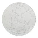 Koen Engineering Marble Top/White/Black Round Dining Table - Ornate Home