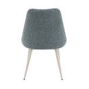Laela Light Blue Boucle & White Side Chair (Set of 2) - Ornate Home