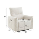 Lalisa Cream Power Motion Recliner - Ornate Home