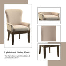 Landon Beige Linen & Salvage Brown Dining Chair / 1pc - Ornate Home
