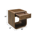 Lanza Dark Walnut End Table w/Drawer - Ornate Home