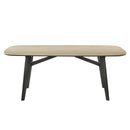 Lark Travertine Top/Black Dining Table - Ornate Home