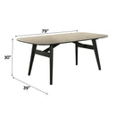 Lark Travertine Top/Black Dining Table - Ornate Home