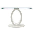 Larry Glass Top/White High Gloss Sofa Table - Ornate Home