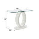 Larry Glass Top/White High Gloss Sofa Table - Ornate Home