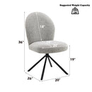 Lawton Gray Boucle & Black Side Chair W/Swivel (Set of 2) - Ornate Home