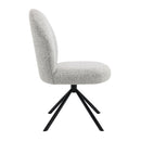Lawton Gray Boucle & Black Side Chair W/Swivel (Set of 2) - Ornate Home