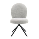 Lawton Gray Boucle & Black Side Chair W/Swivel (Set of 2) - Ornate Home