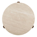 Leonardo Travertine Top/Dark Oak Coffee Table - Ornate Home