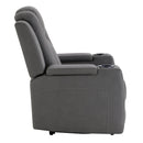 Leuco Gray Power Motion Recliner w/Cup Holder, Control, LED & Power Headrest - Ornate Home