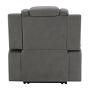 Leuco Gray Power Motion Recliner w/Cup Holder, Control, LED & Power Headrest - Ornate Home