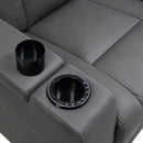 Leuco Gray Power Motion Recliner w/Cup Holder, Control, LED & Power Headrest - Ornate Home