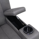 Leuco Gray Power Motion Recliner w/Cup Holder, Control, LED & Power Headrest - Ornate Home