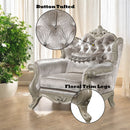 Libertee Beige & Champagne Chair w/Pillow - Ornate Home