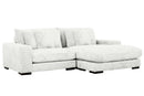 Lindyn II Ivory Jumbo Corduroy 2pc Reversible Sectional Sofa w/ Dual Cupholders & USB Ports - Ornate Home