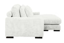 Lindyn II Ivory Jumbo Corduroy 2pc Reversible Sectional Sofa w/ Dual Cupholders & USB Ports - Ornate Home
