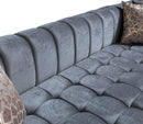 Lipa Gray Velvet Double Chaise "U" Shape Sectional Sofa - Ornate Home