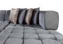 Lipa Gray Velvet Double Chaise "U" Shape Sectional Sofa - Ornate Home