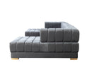 Lipa Gray Velvet Double Chaise "U" Shape Sectional Sofa - Ornate Home