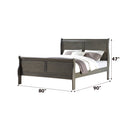 Louis Philippe Dark Gray Eastern King Bed - Ornate Home