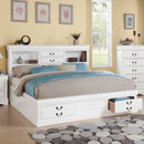 Louis Philippe III White Eastern King Bed w/ Storage - Ornate Home