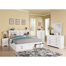 Louis Philippe III White Eastern King Bed w/ Storage - Ornate Home