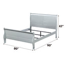Louis Philippe Platinum Eastern King Bed - Ornate Home