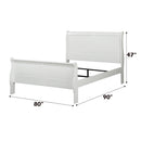 Louis Philippe White Eastern King Sleigh Bed - Ornate Home
