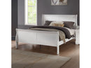Louis Philippe White Eastern King Sleigh Bed - Ornate Home