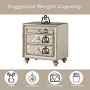Lucienne Beige Nightstand - Ornate Home