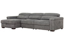 Lucious Gray Double Slider Power Sectional Sofa w/ Storage LAF Chaise - Ornate Home