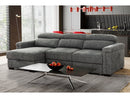 Lucious Gray Double Slider Power Sectional Sofa w/ Storage LAF Chaise - Ornate Home