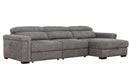 Lucious Gray Double Slider Power Sectional Sofa w/ Storage RAF Chaise - Ornate Home