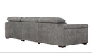 Lucious Gray Double Slider Power Sectional Sofa w/ Storage RAF Chaise - Ornate Home