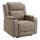 Lugo Camel Leather Aire Power Motion Recliner w/Cup Holder - Ornate Home
