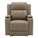 Lugo Camel Leather Aire Power Motion Recliner w/Cup Holder - Ornate Home