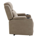 Lugo Camel Leather Aire Power Motion Recliner w/Cup Holder - Ornate Home
