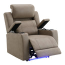 Lugo Camel Leather Aire Power Motion Recliner w/Cup Holder - Ornate Home