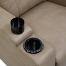Lugo Camel Leather Aire Power Motion Recliner w/Cup Holder - Ornate Home