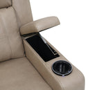Lugo Camel Leather Aire Power Motion Recliner w/Cup Holder - Ornate Home