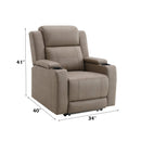 Lugo Camel Leather Aire Power Motion Recliner w/Cup Holder - Ornate Home