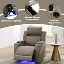 Lugo Camel Leather Aire Power Motion Recliner w/Cup Holder - Ornate Home