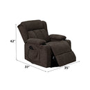 Lusio Brown Power Motion Recliner w/Lift & Cup Holder - Ornate Home