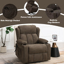 Lusio Brown Power Motion Recliner w/Lift & Cup Holder - Ornate Home