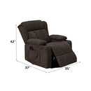 Lusio Brown Power Motion Recliner w/Lift & Cup Holder - Ornate Home