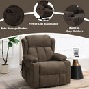 Lusio Brown Power Motion Recliner w/Lift & Cup Holder - Ornate Home
