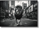 Majestic Lion in the Urban Jungle Gloss Canvas w/ Glitter in Frame Wall Art - Ornate Home