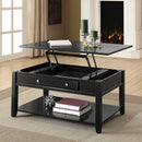 Malachi Black Coffee Table w/ Lift Top - Ornate Home