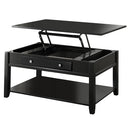 Malachi Black Coffee Table w/ Lift Top - Ornate Home